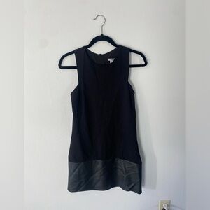 Bar III Black Dress with Faux Leather Detail - Size Small